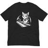 Unisex T-Shirt T-Shirt für Katzenliebhaber, T-Shirt für Pianisten, Katze spielt Klavier, Musik