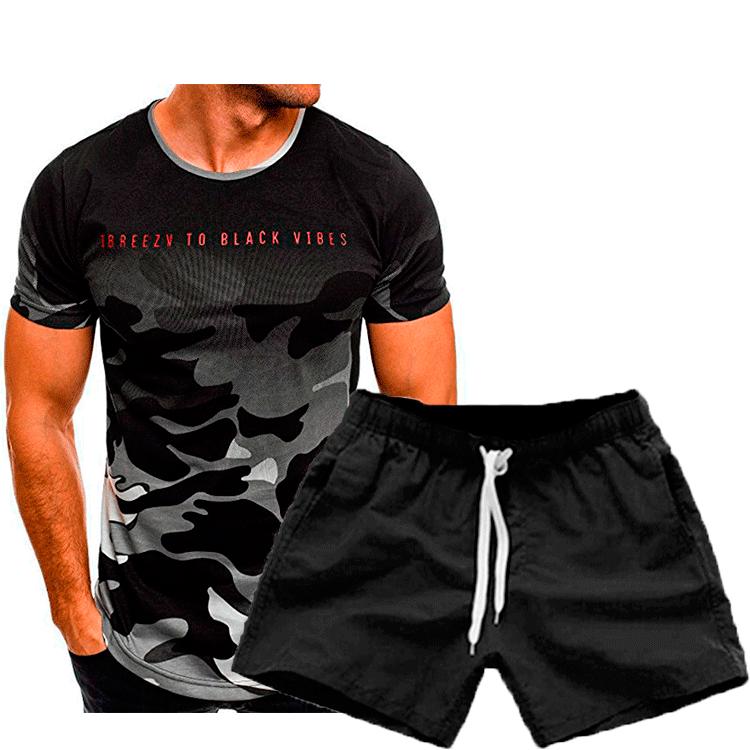 

Men s Camouflage Sports Short-Sleeve T-Shirt for Summer Fitness 2XL сірий колір/камуфляжний