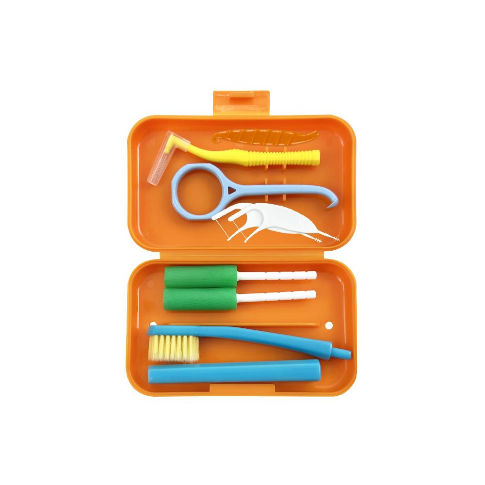 Neue Dentalreinigungs-Pflegesets Faltbare Zahnbürste Interdentalbürste Zungenschaber Aligner Kaugummis Halterentferner Zahnseide