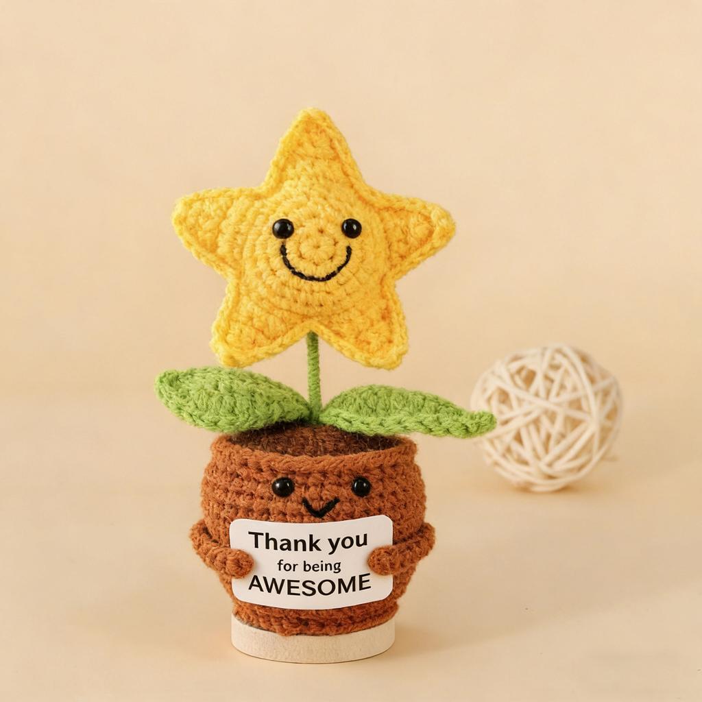 Crocheted Wool Doll Potted Plants, Creative Potted Plants, Cute Ornaments, Home Decoration, Handicrafts, Gifts