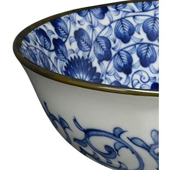 Mino ware bowl dish ramen approximately 20cm microwave safe dishwasher chrysanthemum pattern arabesque
