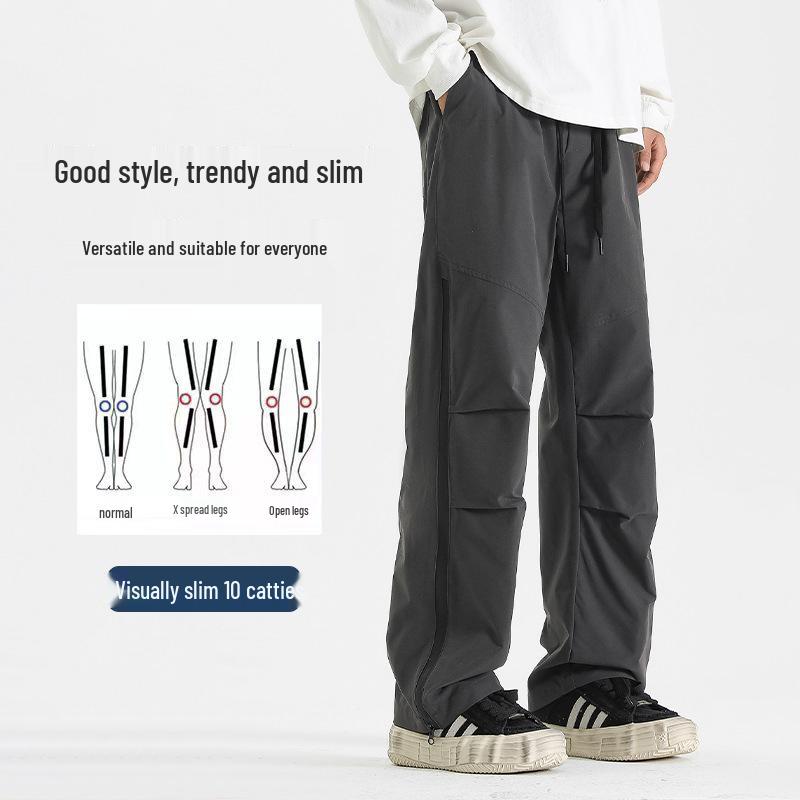 2024 Men's Trendy High Street Cargo Pants: Spring/Autumn, Handsome Loose Fit, Waterproof for Outdoor and Mountaineering