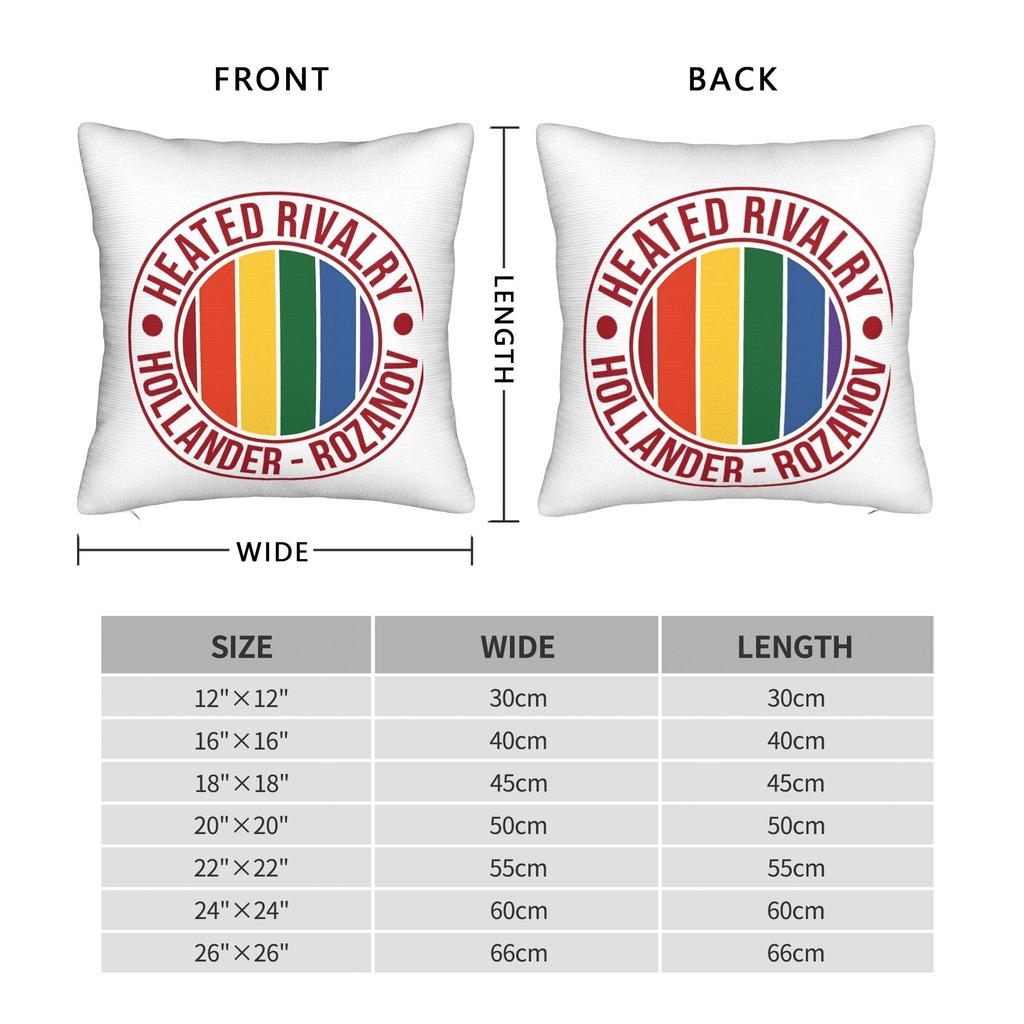 Heated Rivalry Hr Emblem Square Pillow Covers Polyester Bed Car Cushion Case Funny Home Decoration Pillowcase 40*40