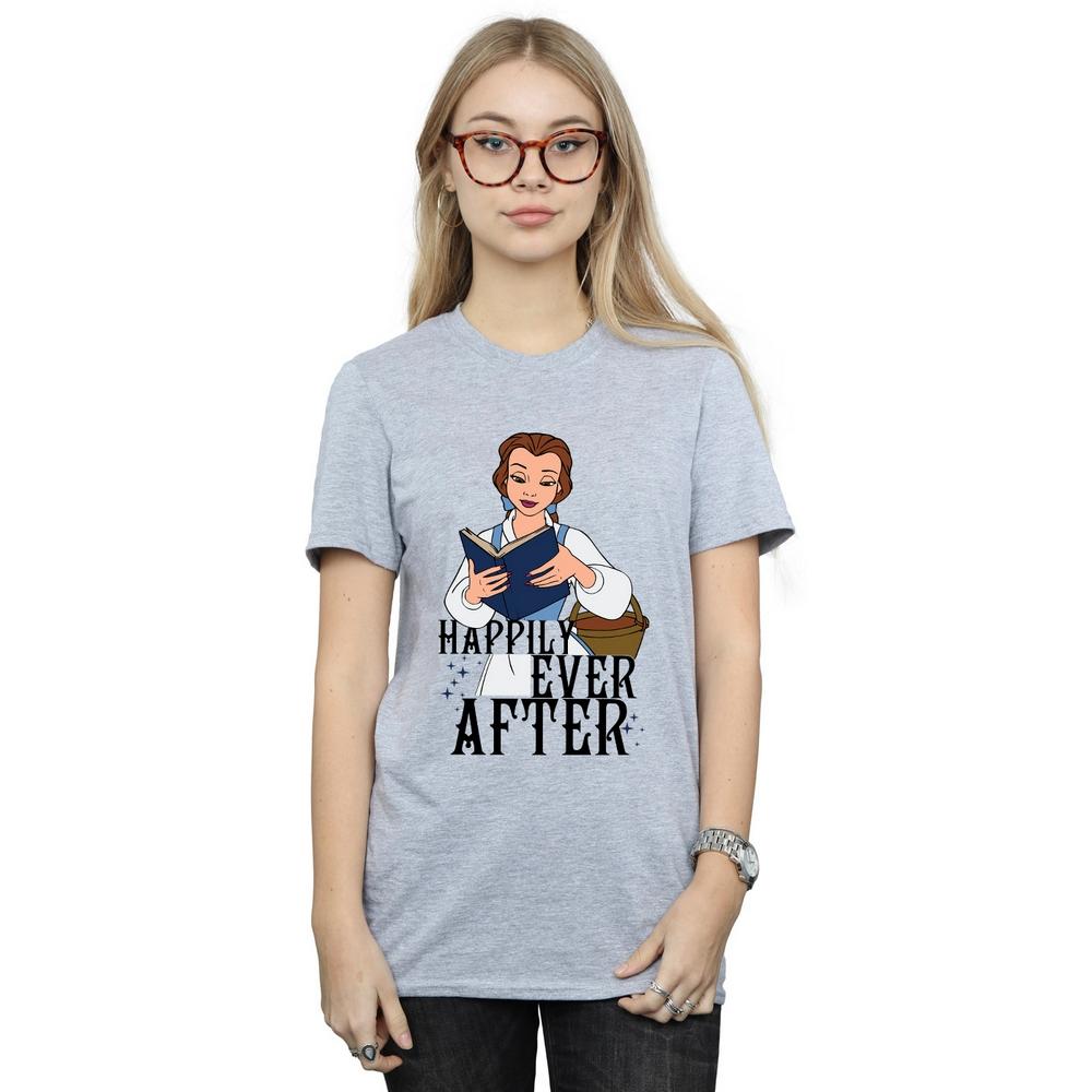 Beauty And The Beast Womens/Ladies Happily Ever After Reading Boyfriend T-Shirt