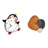 Lovely Cartoon Penguin Modern Wooden Wall Clock Multifunctional Decorative Art Ornament for Bedroom