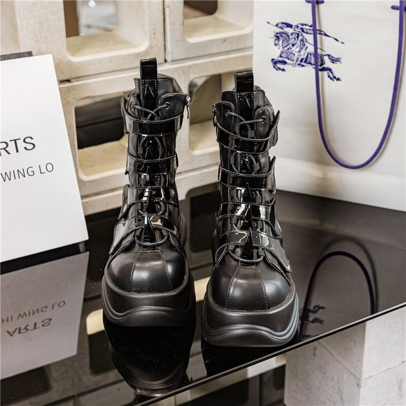 Plus Size Chunky Platform Y2K Combat Boots Punk Goth Ankle Women