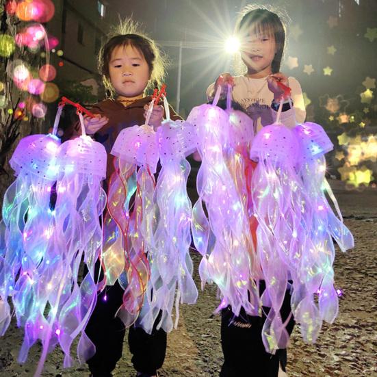 Yard Lantern Interesting Elegant Gauze Colorful Lights High Brightness Multifunction Decorate Lightweight Jellyfish Pendant Light Outdoor Supplies