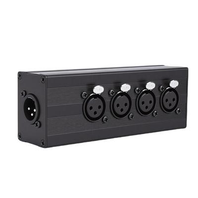 3 Pin XLR 1 Male To 4 Female Splitter Box One Input To 4 Output Parallel Connection Adapter Balanced Converter for Mixer Microphone PA System Stage