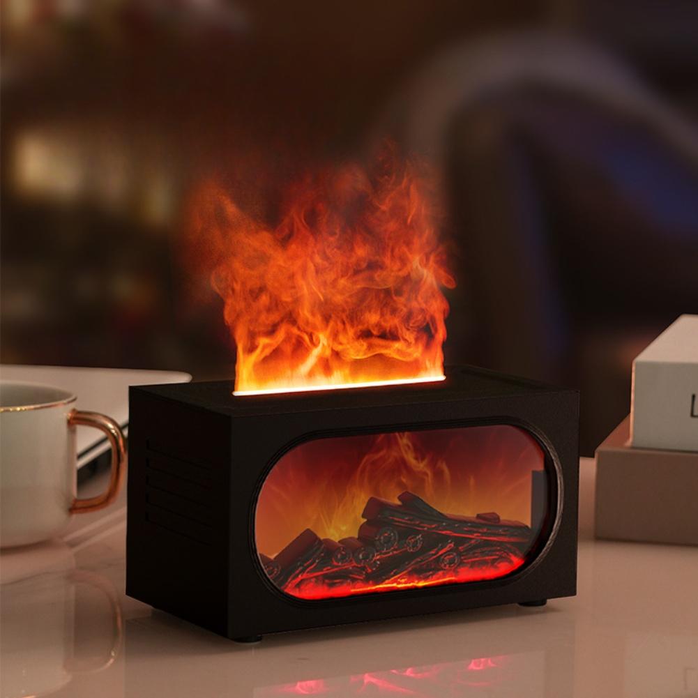 

Simulated Fireplace Flame Aroma Diffuser with Humidifier 140ml Water Tank and Multi Color LED Light for Relaxation China Mainland