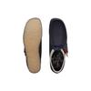 Clarks Wallabee Oak Pelle Pieno Fiore Punta Tonda Scarpe Casual Uomo sneakers Blu Denim 261688437