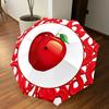 1PC apple design Automatic Open/Close Umbrella with Windproof, 8-Rib Sturdy Canopy, Durable Ribs, Fashionable Design, Outdoor Accessory, Fun Prin, Hol