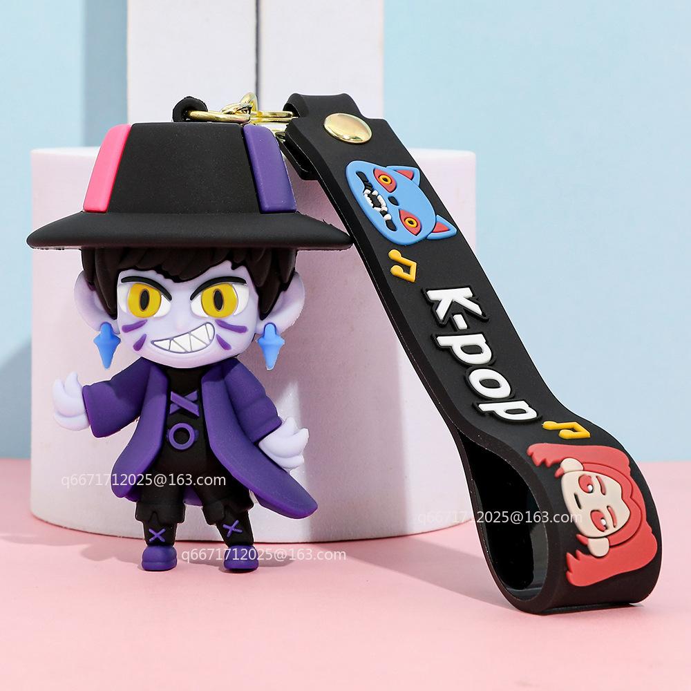 New KPaP Devil Hunter Keychain, PVC Tiger Character Keychain, Cute Harajuku Style Keychain Suitable for Children and Fans for Ha