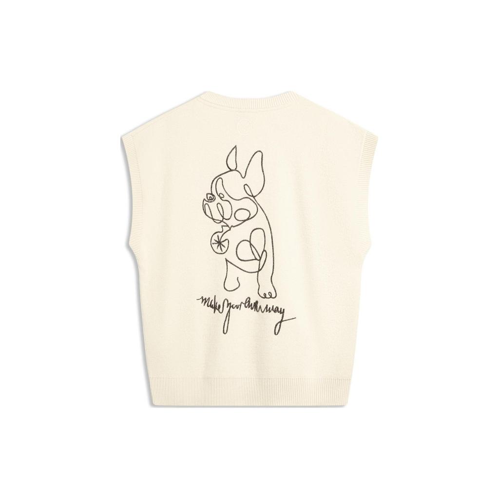 Li Ning Wade Collection Vests Men's Ecru V neck Moderate Other AMVT029-8