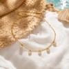 Heart Stainless Steel Anklet Bracelet Waterproof Gold Plated CZ Stone Satellite Chain French Style Jewelry for Women