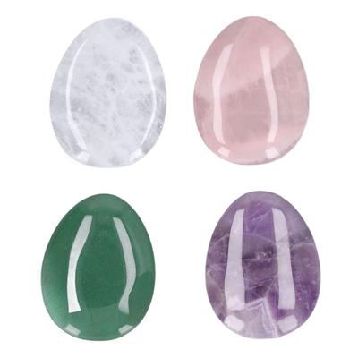 4 Peças Pedras da Preocupação Rosa Roxo Verde Branco Material Natural Alívio da Ansiedade Pedras de Polegar para Pressão