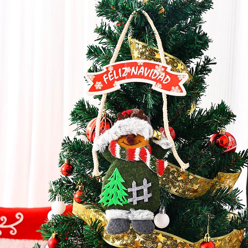 Christmas KT Fabric Santa Claus Hand-Raised Doll Pendant - Tree Ornament & Holiday Scene Decoration