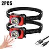 Powerful 3LED Motion Sensor Headlamp Rechargeable Head Flashlight Built In Battery Outdoor Portable Camping Fishing Headlight