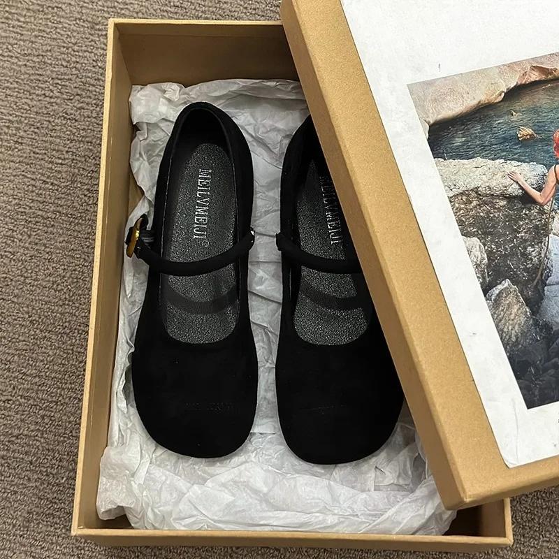 Spring Women Ballet Flats Summer Shallow Mouth Loafers Shoe Ladies Round Toe Buckle Dress Shoes Zapatos De Mujer