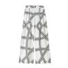 Summer Women Print Chain Cotton And Linen Thin High Waist Wide Leg Pant Trouser With Pocket For Girl