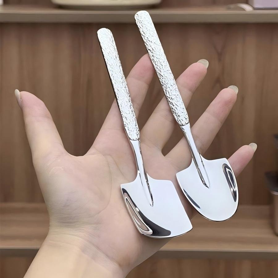 Stainless Steel Hammered Retro Watermelon & Dessert Spoon Set—Thickened, Creative, Cute Design.