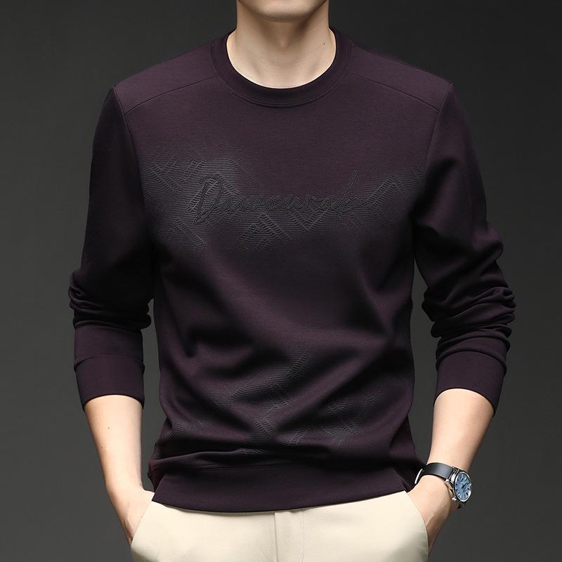 Men s Fashionable Casual Hoodie: Autumn/Winter Long Sleeve Round Neck, Loose Fit, Suitable for Middle-Aged & Young 3XL