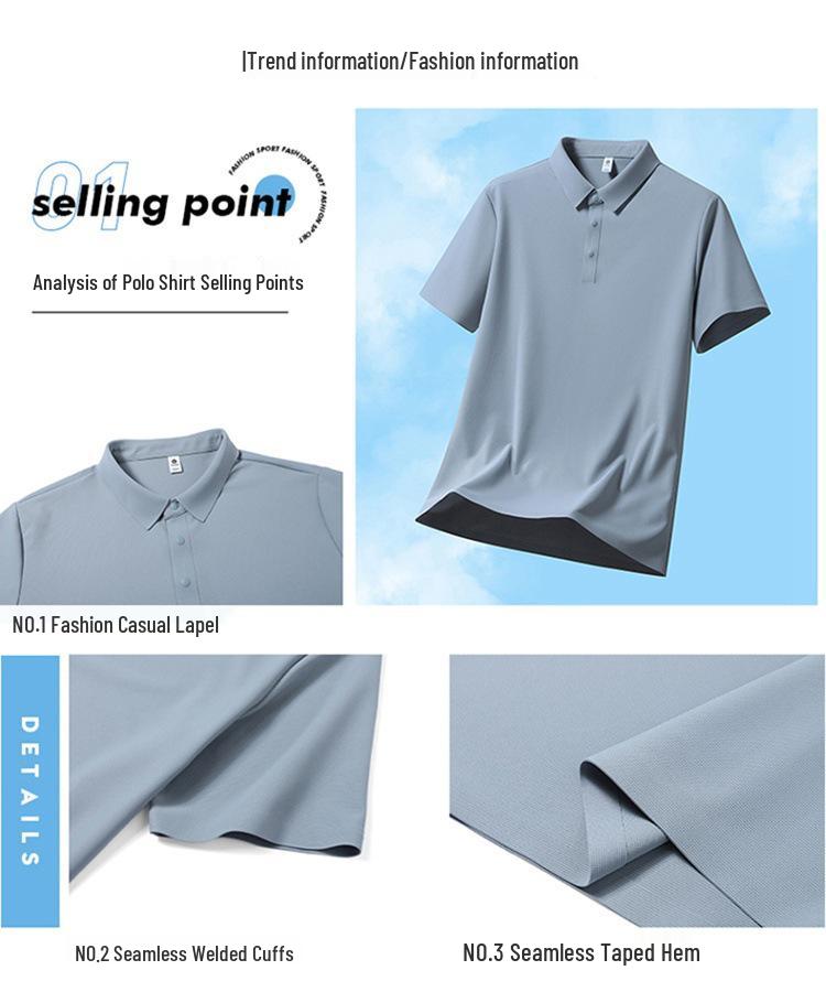 Men's Summer Quick-Dry Ice Silk Running Suit: Polo Shirt & Shorts for Middle-Aged and Elderly
