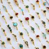10Pcs Retro women's ring. Various styles of colored stone rings. Turquoise ring.