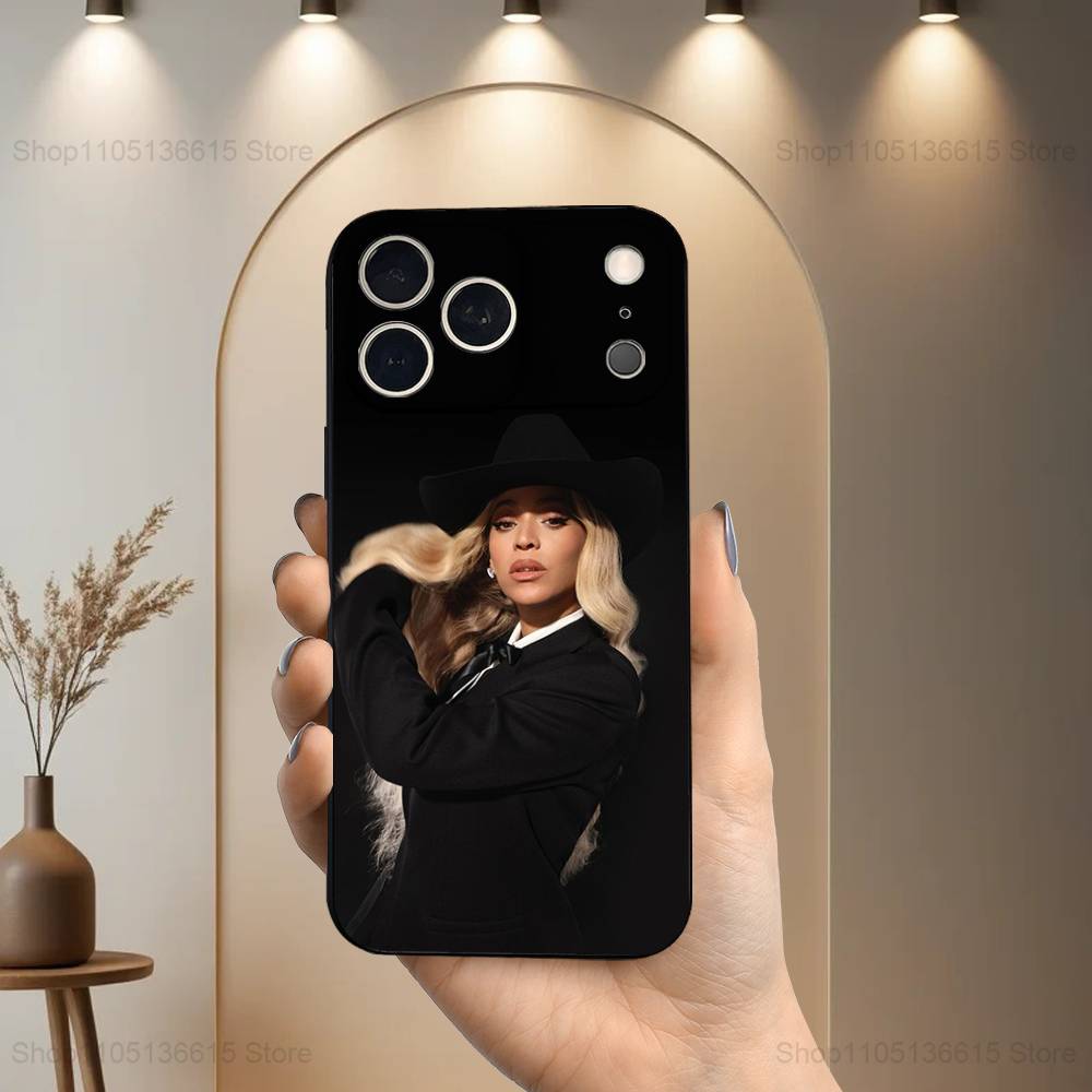 C-Carter Cowboy B-BEYONCE Case For iPhone 17,16,15,14,13,12,11 Air,Plus,Pro Max,XS,X,XR,SE,Mini,8,7,Soft Silicone Black Cover