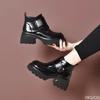 Fashionable minimalist thick soled women's autumn winter new round toe thick heel anti slip wear-resistant short boots