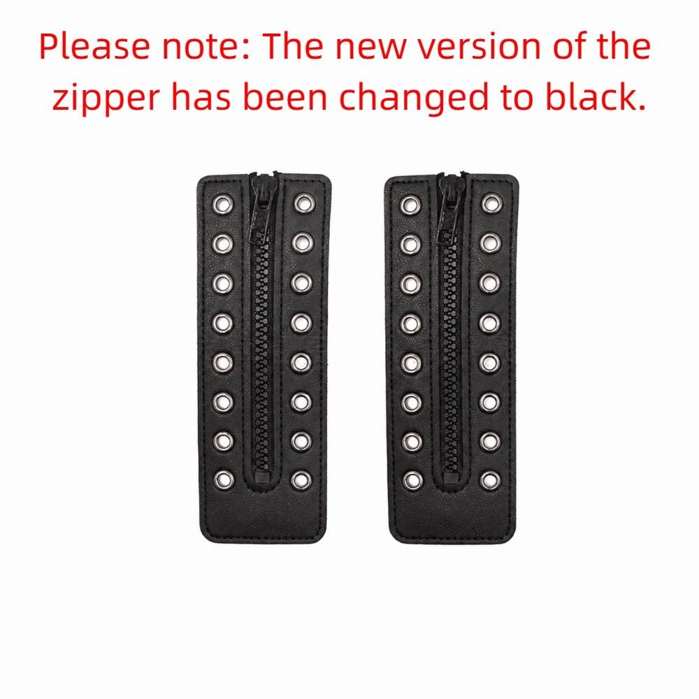 8 Holes Leather Lace-in Boot Zipper Inserts Metal Eyelets No Tie Shoe Laces  Adults Men 1 Pair