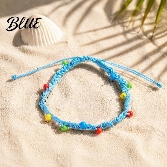Adjustable Braided Bracelets for Women Handmade Bracelet Women, Bohemian Woven Wrist Rope Casual Minimalist Hand with Colorful Rice Beads, Knot