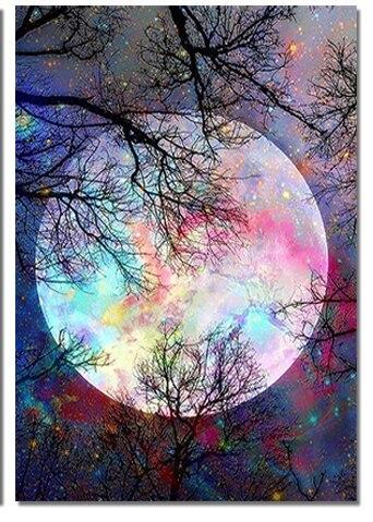 

Новый DIY 5D алмазная живопись Луна Дерево полная круглая мозаика Пейзаж Цветок Алмазная вышивка Искусство горный хрусталь для домашнего декора 20*30cm
