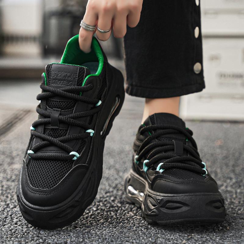 Student flat shoes four season men's thick sole mesh breathable casual sports shoes outdoor soft sole running shoes male sneaker