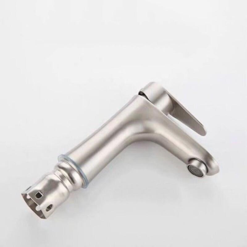 Grey Stainless Steel Single-Hole Basin Faucet