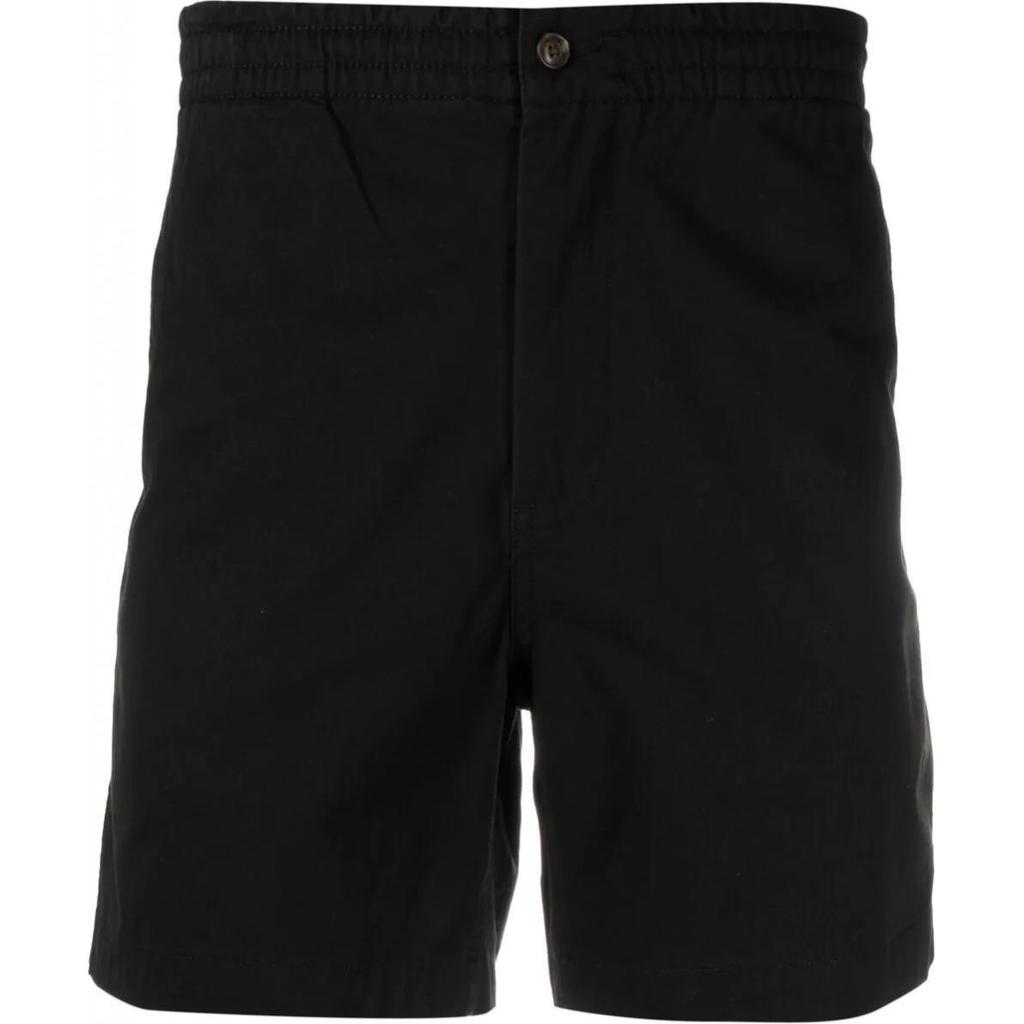 Polo Ralph Lauren Solid Color Logo Embroidered Button Waist Straight Casual Shorts Men Shorts Black 710644995-013