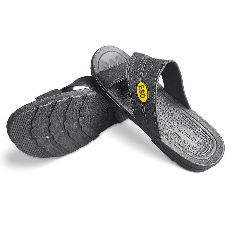 

Антистатические сине-черные пылезащитные тапочки SPU с шестью отверстиями и закрытым носком Size 38 (240)