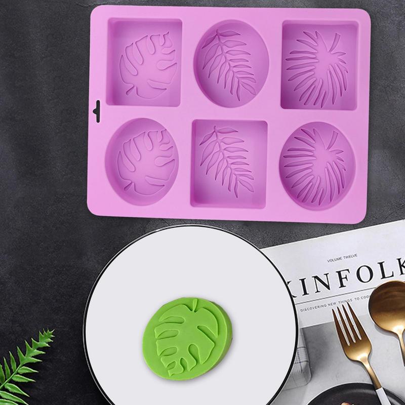 Ovale Blätter Seifenform 6 Kavitäten Silikon Blätter Seife Handgemachte Form Rechteckige & Ovale Formen Puddingförmchen Lotion Wachs Herstellung