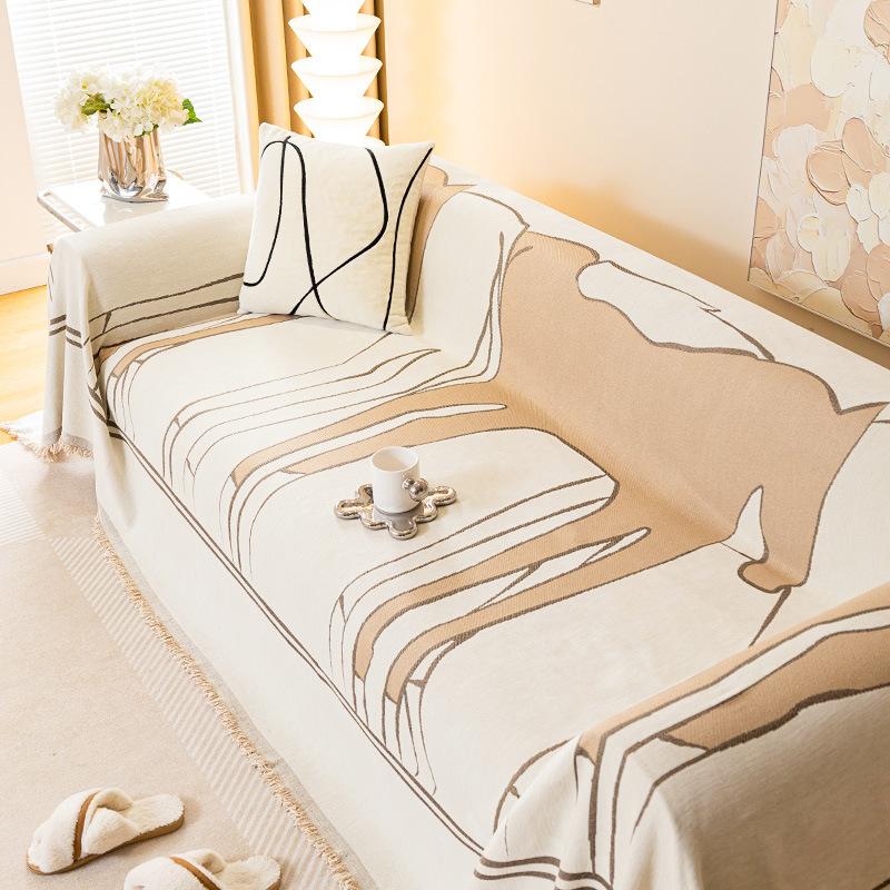 Atmosphärengefühl Vier Jahreszeiten Universal Chenille Pferd Sofa Handtuch All-Inclusive Universal Sofabezug Tuch Antihaft-Wolle Einteilig