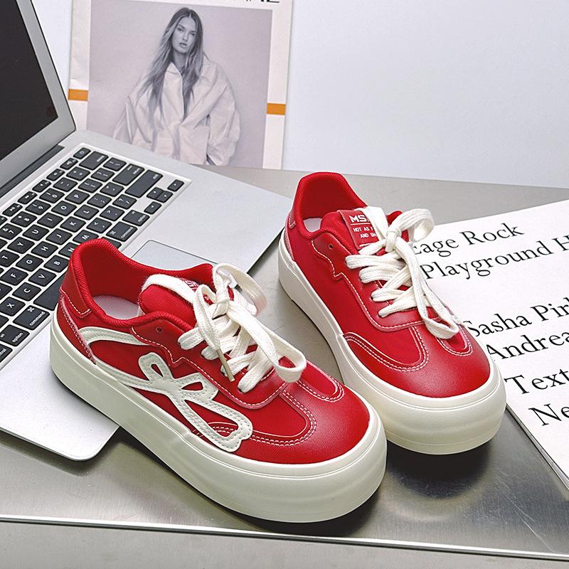 6 Retro Platform Women's New Casual Sports Board Shoes Versatile Small Black Shoes Little White Shoes