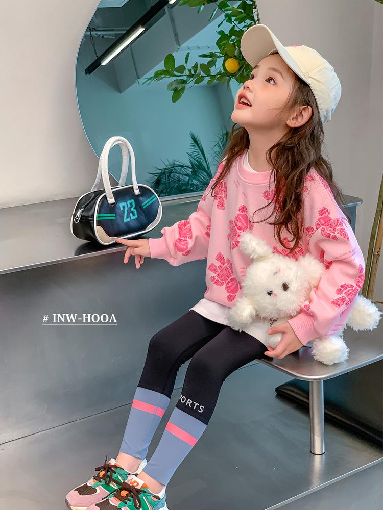 Girls Spring Autumn Long Sleeve Crewneck Sweatshirt Stylish and Versatile for Toddlers