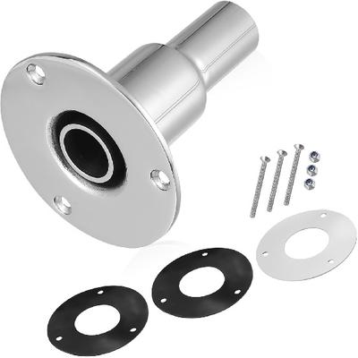 Straight Thru Hull Exhaust Skin Fitting with Screws and Nuts for 24mm 0.94 Inch Tube Pipe Stainless Steel Replacement