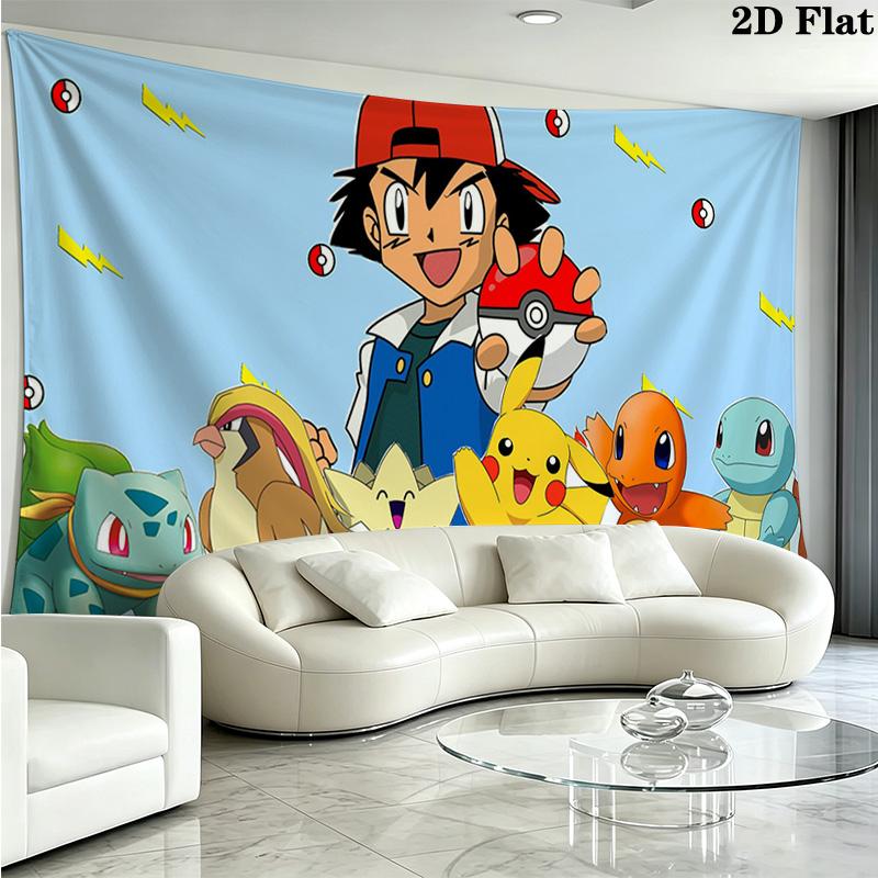 Pocket Monster Wandteppich Ästhetisches Wandbehang Gedruckter Stoffdecke Dekorative Wandteppiche für Schlafzimmer Wohnzimmer Heimdekoration