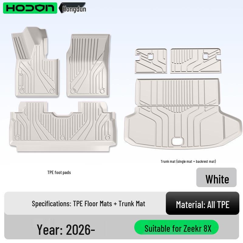 Zeekr 8X TPE2026 Interior Floor Mats - New Car Modification Accessories Carpet.