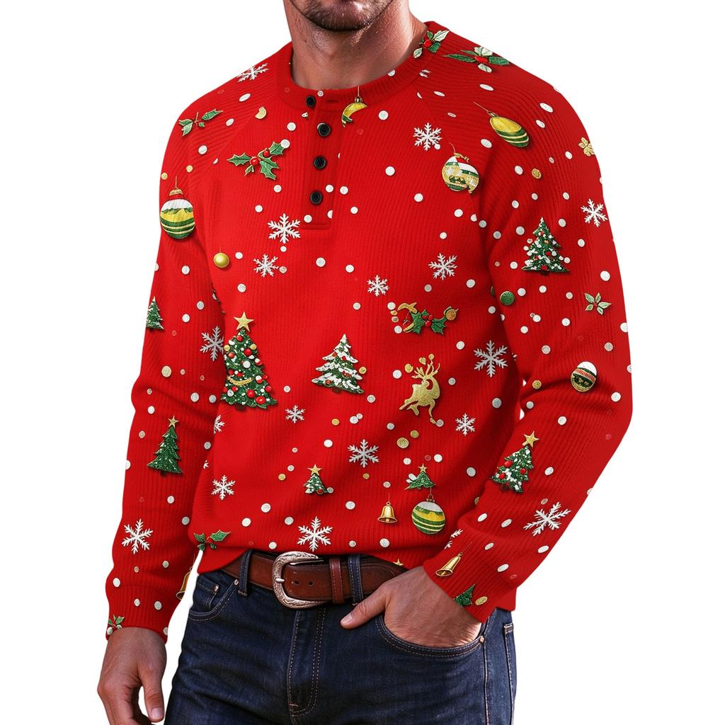 Men's Christmas Print Sweater for Holiday Party and Winter Wear