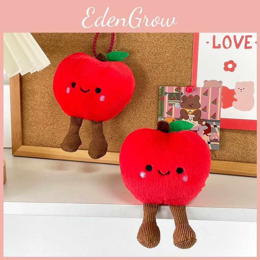 Adorable Red Apple Plush Keychain Cute Fruit Doll Bag Charm For Christmas Gifts