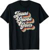 Retro Jesus Loves You Graphic T-shirt