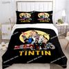 T-Tintines All Season Duvet Cover Cartoon Funny Bedding Set Printed Sheet Pillowcase Bed Soft Quilt Cover Full Queen King Size