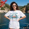 If Crabby Please Return To The Beach Graphic Tshirt Trendy Summer Beach Shirt Coastal Nautical Vacation Outfit Unisex Cotton Tops
