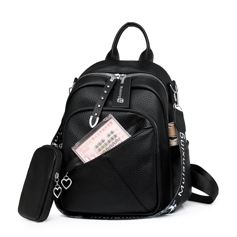 Large Capacity Soft Leather Backpack Women's Multifunctional Shoulder Bag