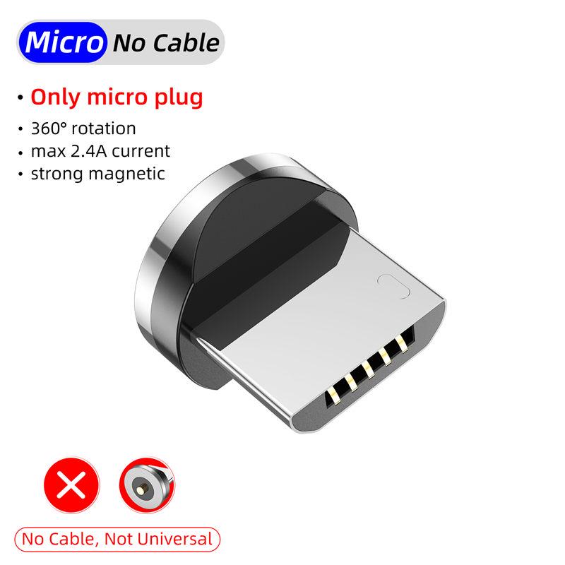 USLION 1M LED Magnetic USB Cable Fast Charging USB Type C Cable Magnet Charger Data Charge Micro USB Cable